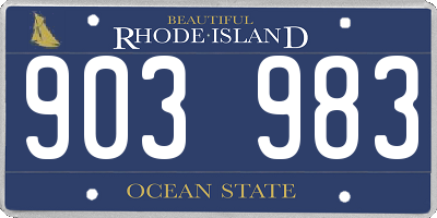 RI license plate 903983