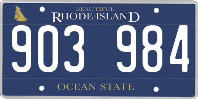 RI license plate 903984