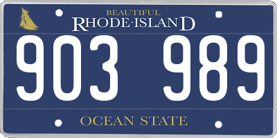 RI license plate 903989