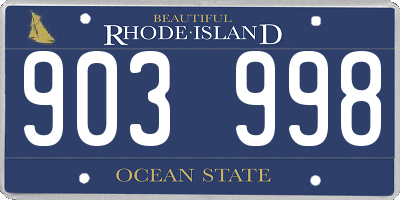 RI license plate 903998