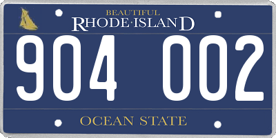 RI license plate 904002