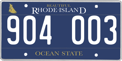 RI license plate 904003