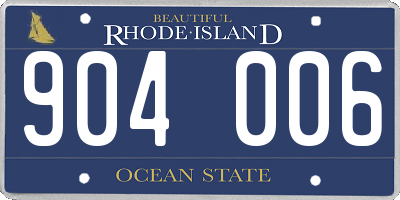 RI license plate 904006
