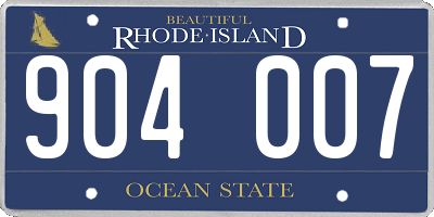 RI license plate 904007