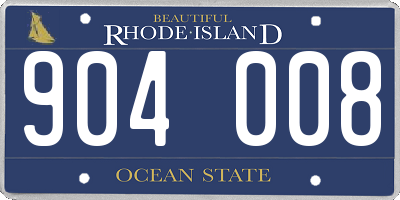 RI license plate 904008