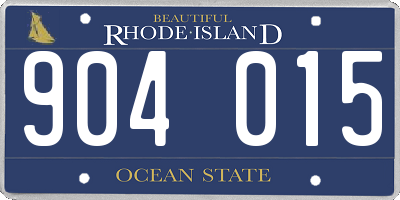 RI license plate 904015