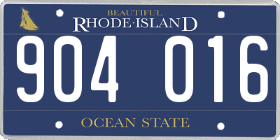 RI license plate 904016