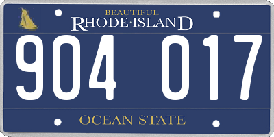 RI license plate 904017