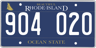RI license plate 904020