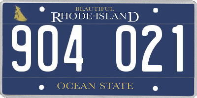 RI license plate 904021