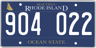 RI license plate 904022