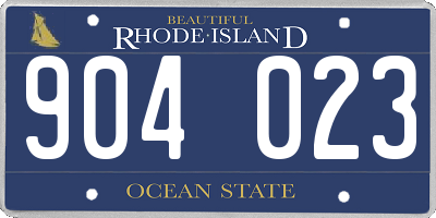 RI license plate 904023