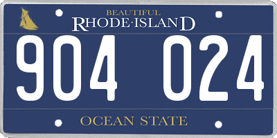 RI license plate 904024