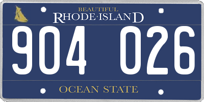 RI license plate 904026