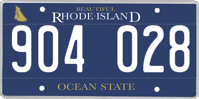 RI license plate 904028
