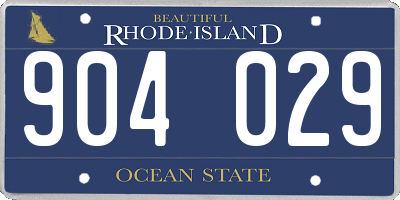 RI license plate 904029