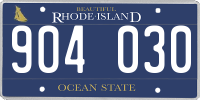 RI license plate 904030