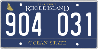 RI license plate 904031