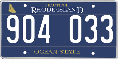 RI license plate 904033