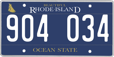 RI license plate 904034