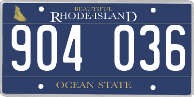 RI license plate 904036