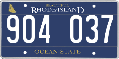 RI license plate 904037