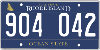 RI license plate 904042