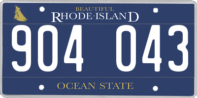 RI license plate 904043
