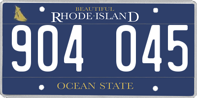 RI license plate 904045