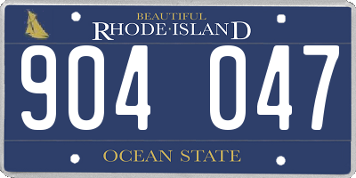 RI license plate 904047