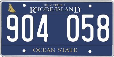 RI license plate 904058