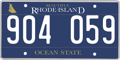 RI license plate 904059