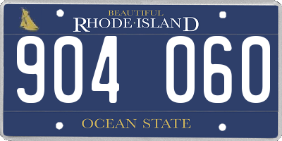 RI license plate 904060