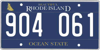 RI license plate 904061
