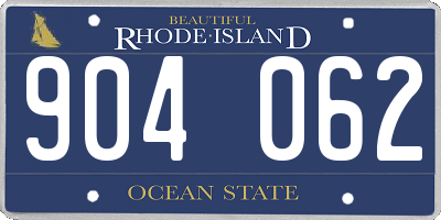 RI license plate 904062