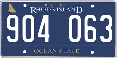 RI license plate 904063