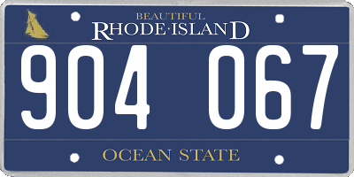 RI license plate 904067