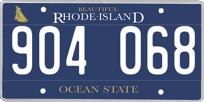 RI license plate 904068
