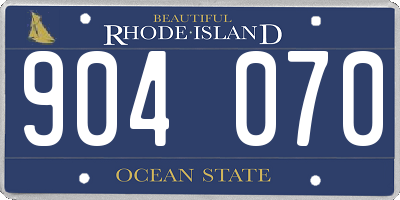 RI license plate 904070