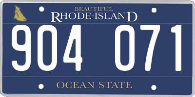 RI license plate 904071