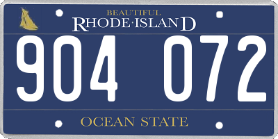 RI license plate 904072