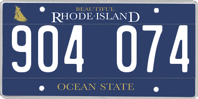 RI license plate 904074