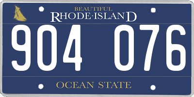 RI license plate 904076