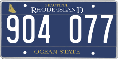RI license plate 904077