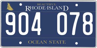 RI license plate 904078