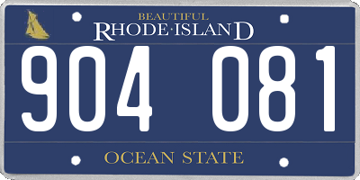 RI license plate 904081