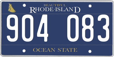 RI license plate 904083