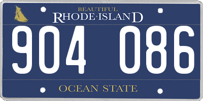 RI license plate 904086
