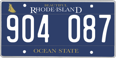 RI license plate 904087