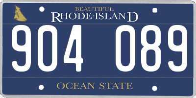 RI license plate 904089
